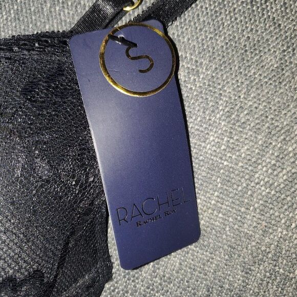 RACHEL Rachel Roy Black Lace Woman's Molded cup teddy Bodysuit Size S - Picture 7 of 11